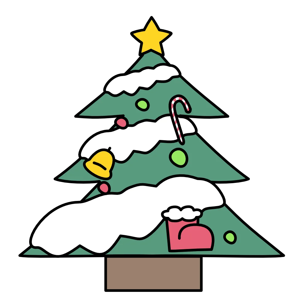 クリスマスツリーのフリーイラスト素材