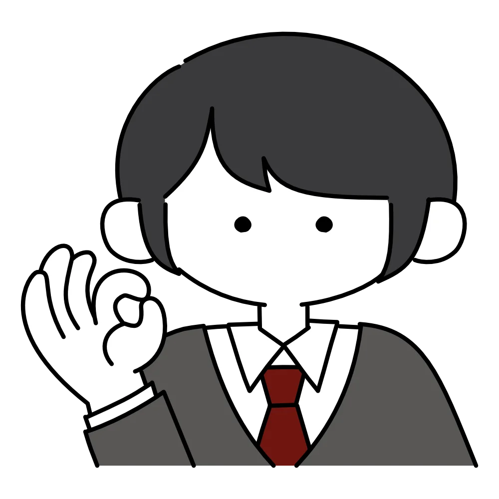 OKサインをしている男性のフリーイラスト素材