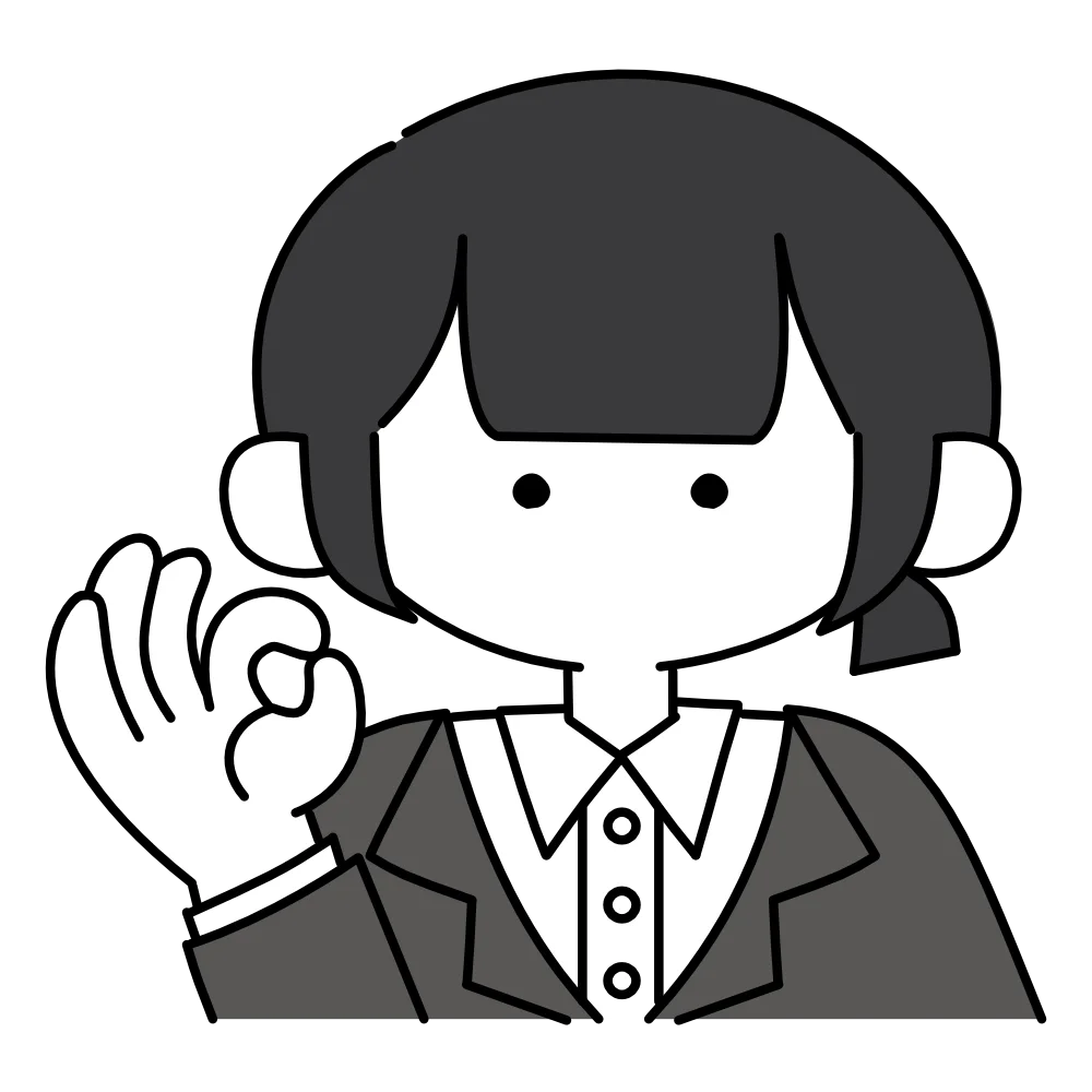 OKサインをしている女性のフリーイラスト素材