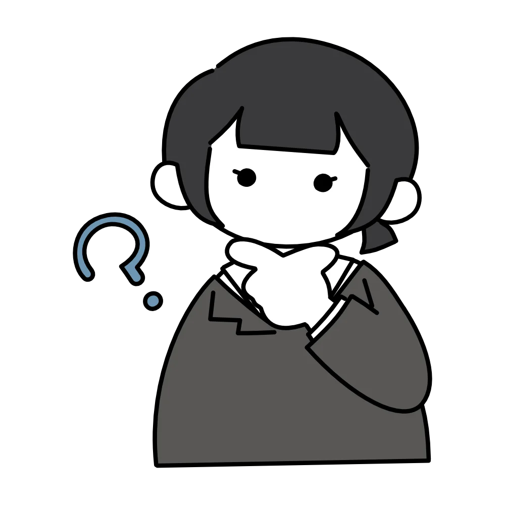考えている女性のフリーイラスト素材