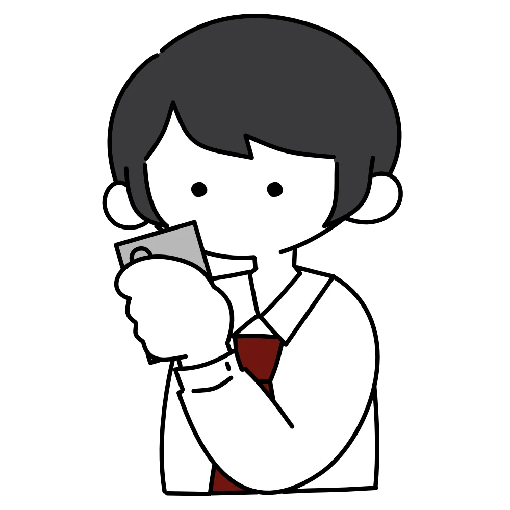 スマホを見ている男性のフリーイラスト素材